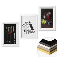 WANDBILDER 3er-Set - 20x30 cm Weißer Rahmen - Weingläser mit Trauben und Inschrift - Weiß, Kunststoff (20/30cm) - ArtPrintCave