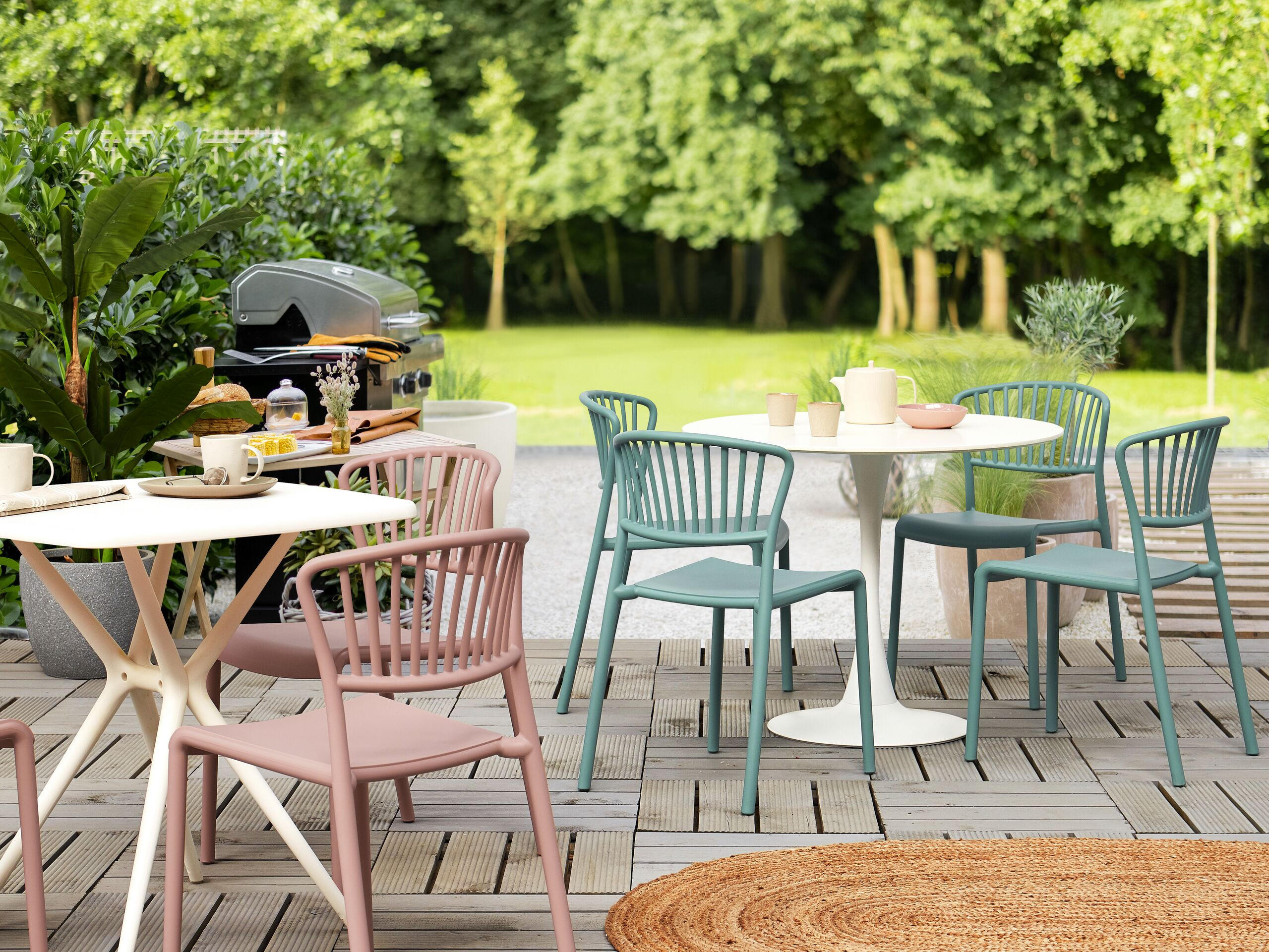 GARTENSTÜHLE 4er-Set Kunststoff grün Gela - Grün, Kunststoff (45/78/50cm) - Beliani