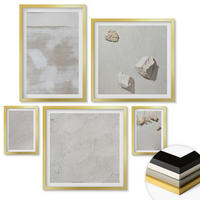 WANDBILDER 5er Set - 50x50 cm & 20x30 cm & 40x60 cm Goldrahmen - Boho-Textur aus Sandsteinen - Goldfarben, Kunststoff (40/60cm) - ArtPrintCave