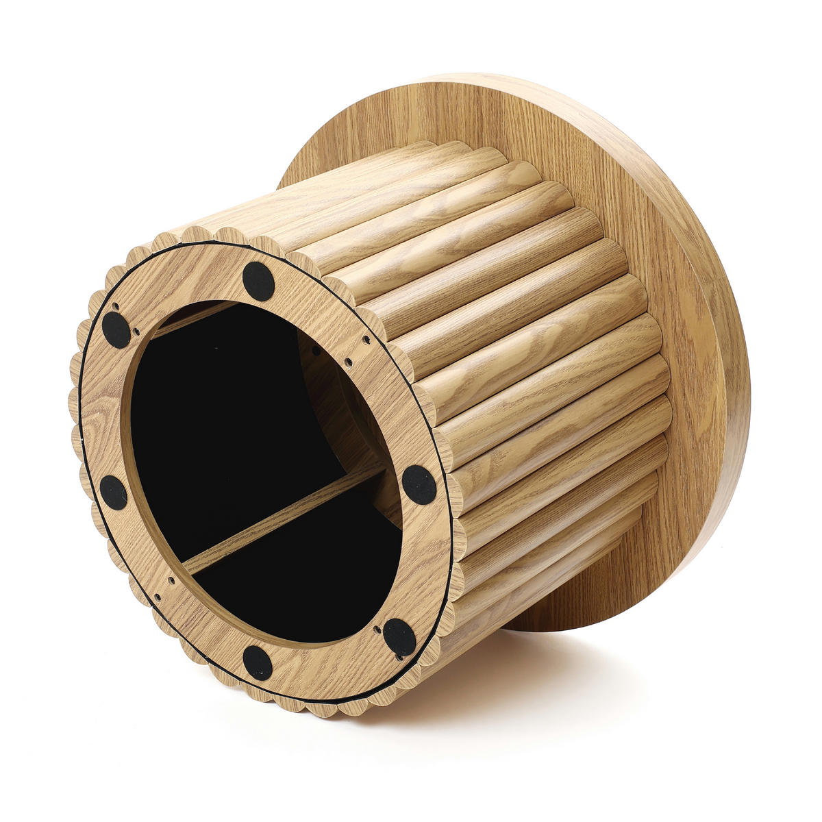 COUCHTISCH rund, Moderner Wohnzimmertisch in Holz | Ø60 x H40 cm - Eichefarben, Holz (60/60/40cm) - Hometopia