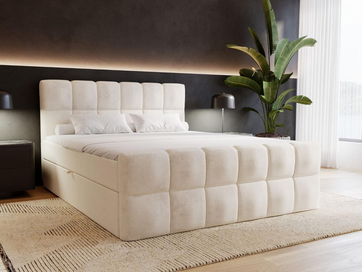 BOXBETT Alicante 160x200 Beige - Beige, Holz/Textil (160/200cm) - Graingold