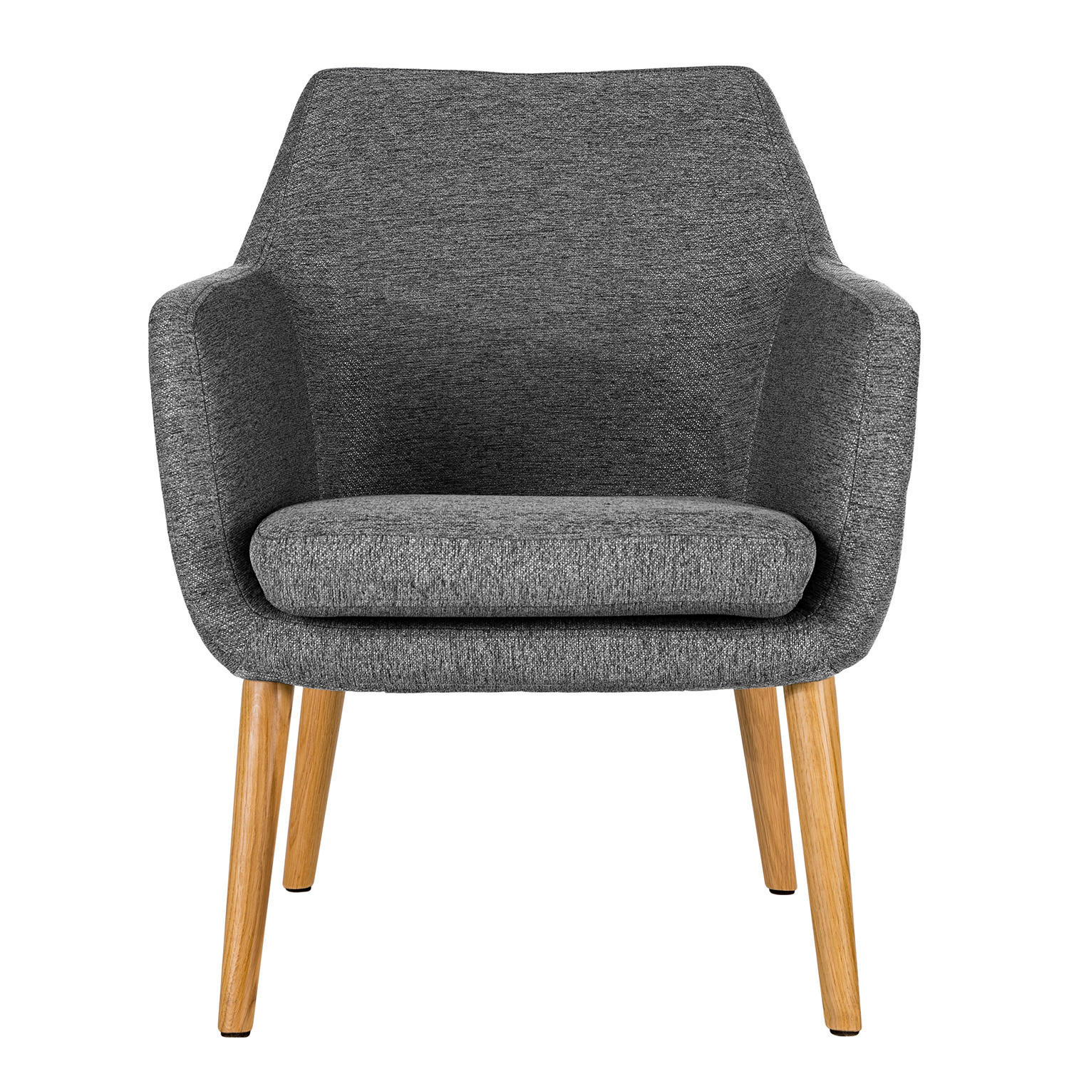 LOUNGESESSEL - Eichefarben/Dunkelgrau, Eichenholz/Textil (66/80/68cm) - home24