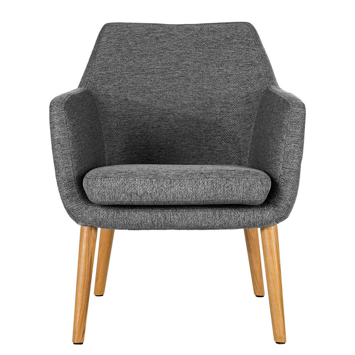 LOUNGESESSEL - Eichefarben/Dunkelgrau, Eichenholz/Textil (66/80/68cm) - home24