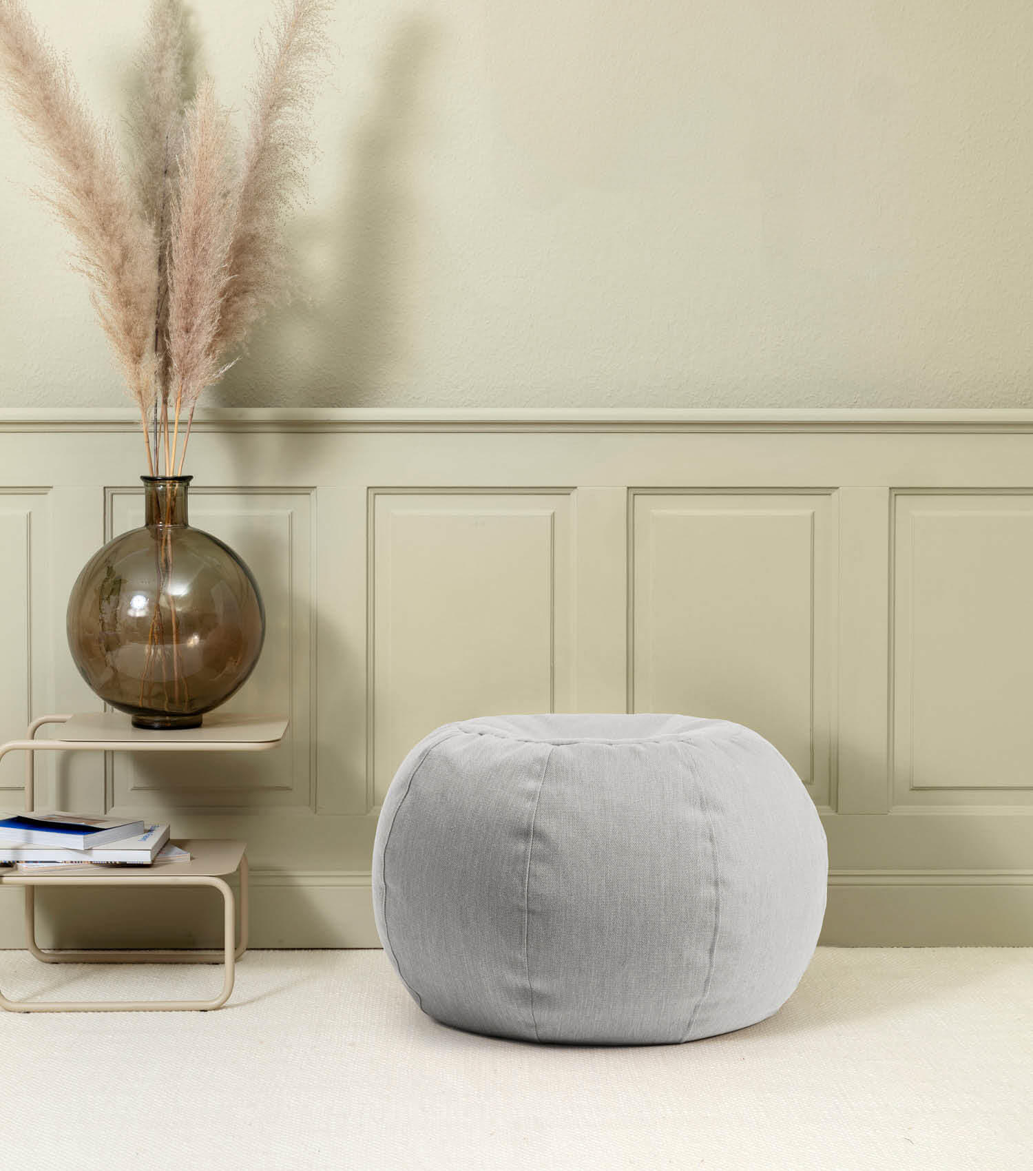 OUTDOOR POUF Der Kugelige - Hellgrau, Textil (60/40/60cm) - Mokebo
