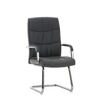 BESUCHERSTUHL KARO 105x49x60 cm Grau Kunstleder - Grau, Leder/Metall (49/105/60cm) - DELUKE