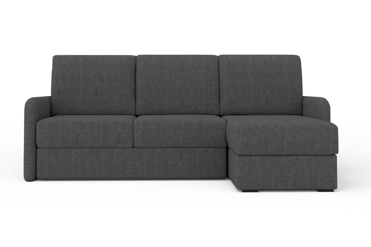 ECKSOFA BIANCO 215 cm breit in Stoff Anthrazit rechts - Anthrazit, Holzwerkstoff/Textil (215/145cm) - Deine Möbel 24
