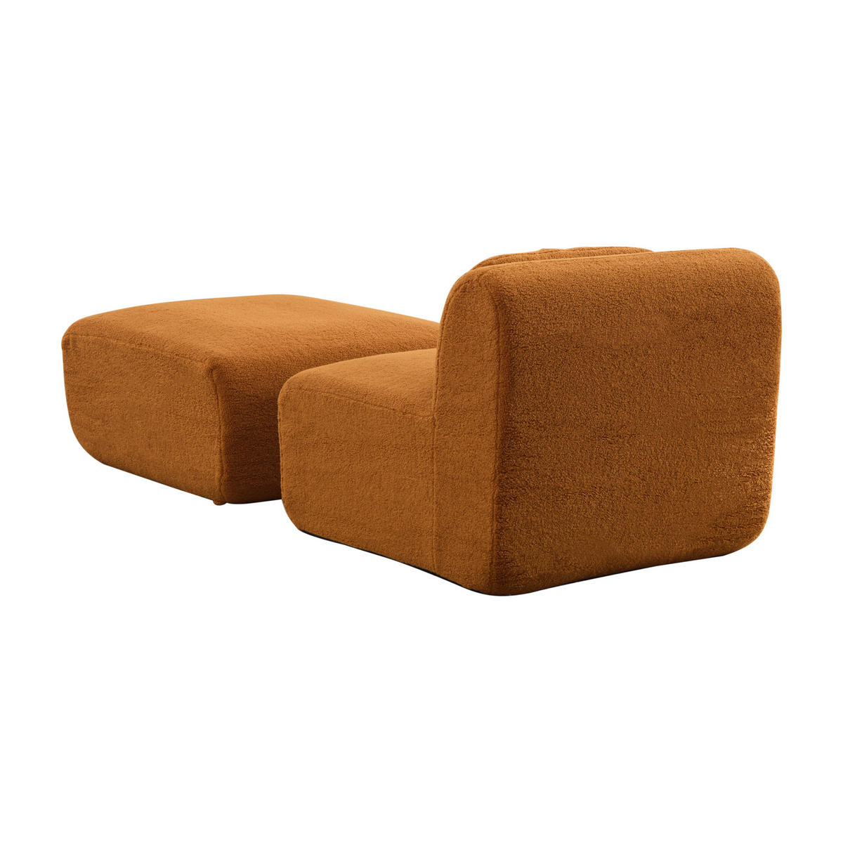 SESSEL DE-35154 mit Hocker Karamell - Cognac, Textil (177/71/79cm) - ComfortXL