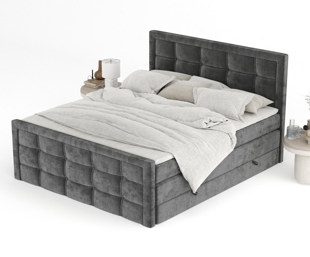 BOXSPRINGBETT Ambrosia Anthrazit 180/200 cm - Anthrazit/Schwarz, Holz/Holzwerkstoff (180/200cm) - Maison de Reve
