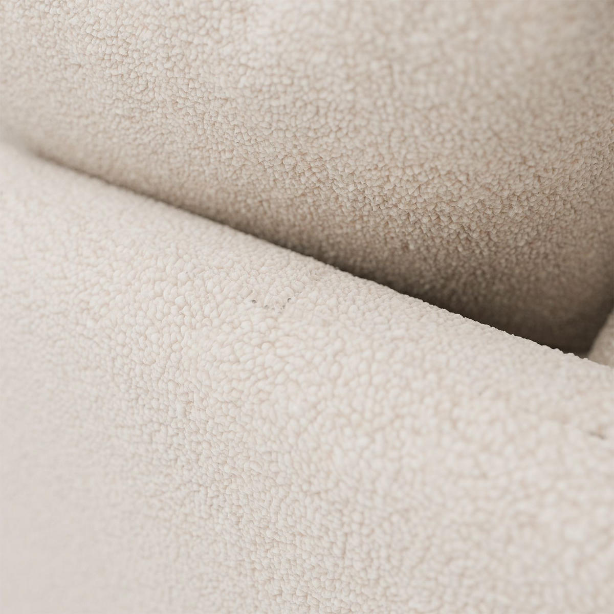 SOFA Tirano Bouclé Creme mit Ottomane links - Creme, Textil (102/300cm) - Juskys