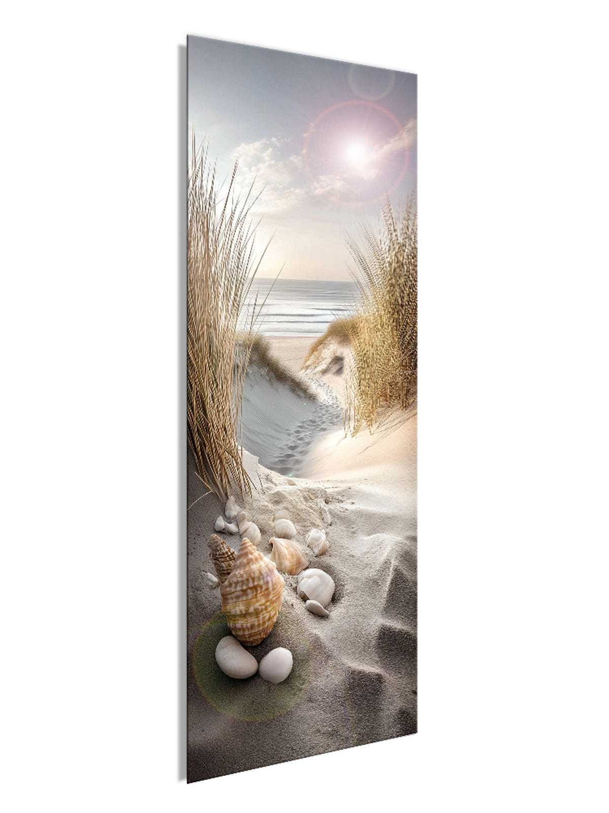 GLASBILD 30x80 cm Strand und Meer - Beige, Glas (30/80cm) - artissimo