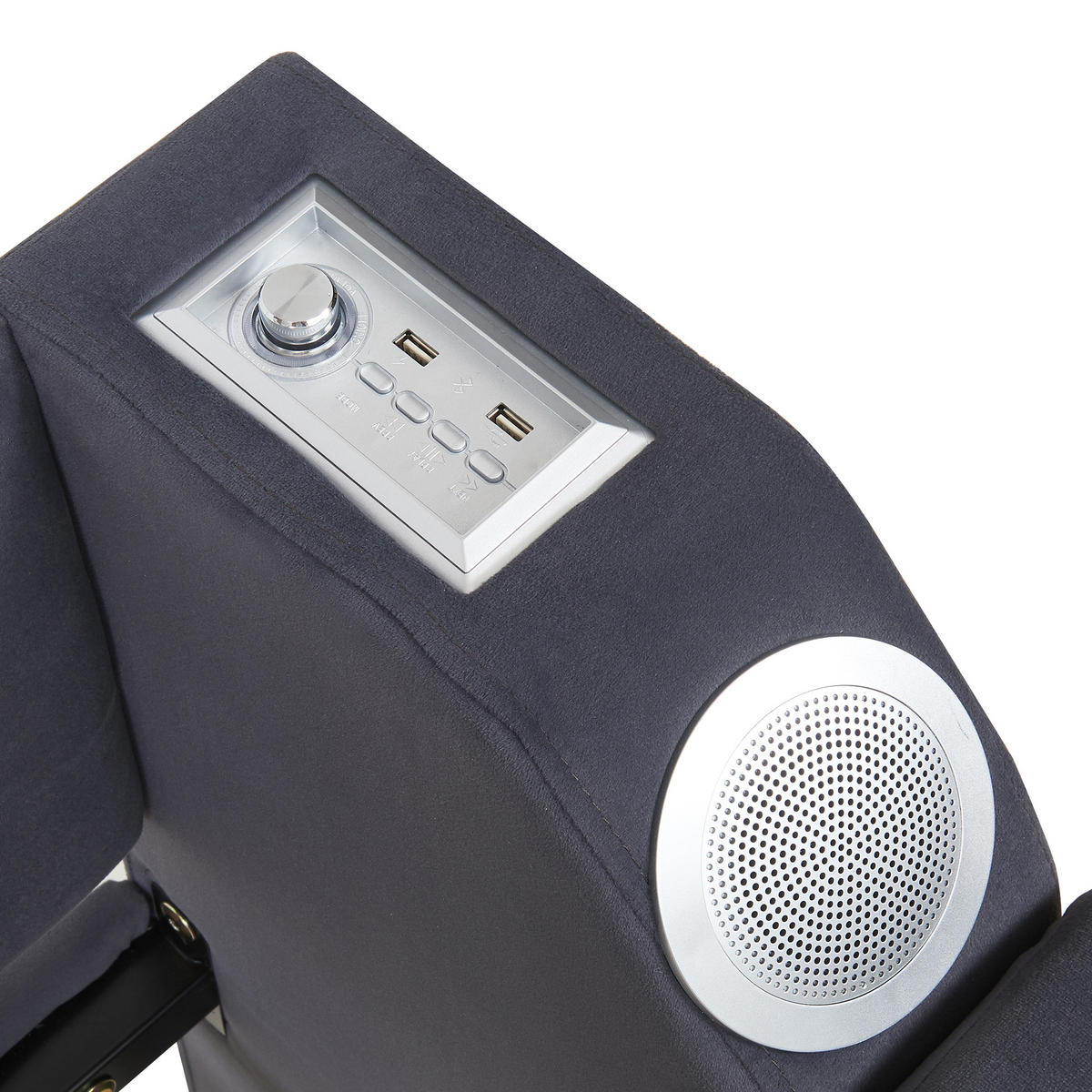 POLSTERBETT 90/180X190 cm Mit USB-Ladeanschluss in Samtstoff，Grau - Grau, Textil (90/190cm) - KOMHTOM