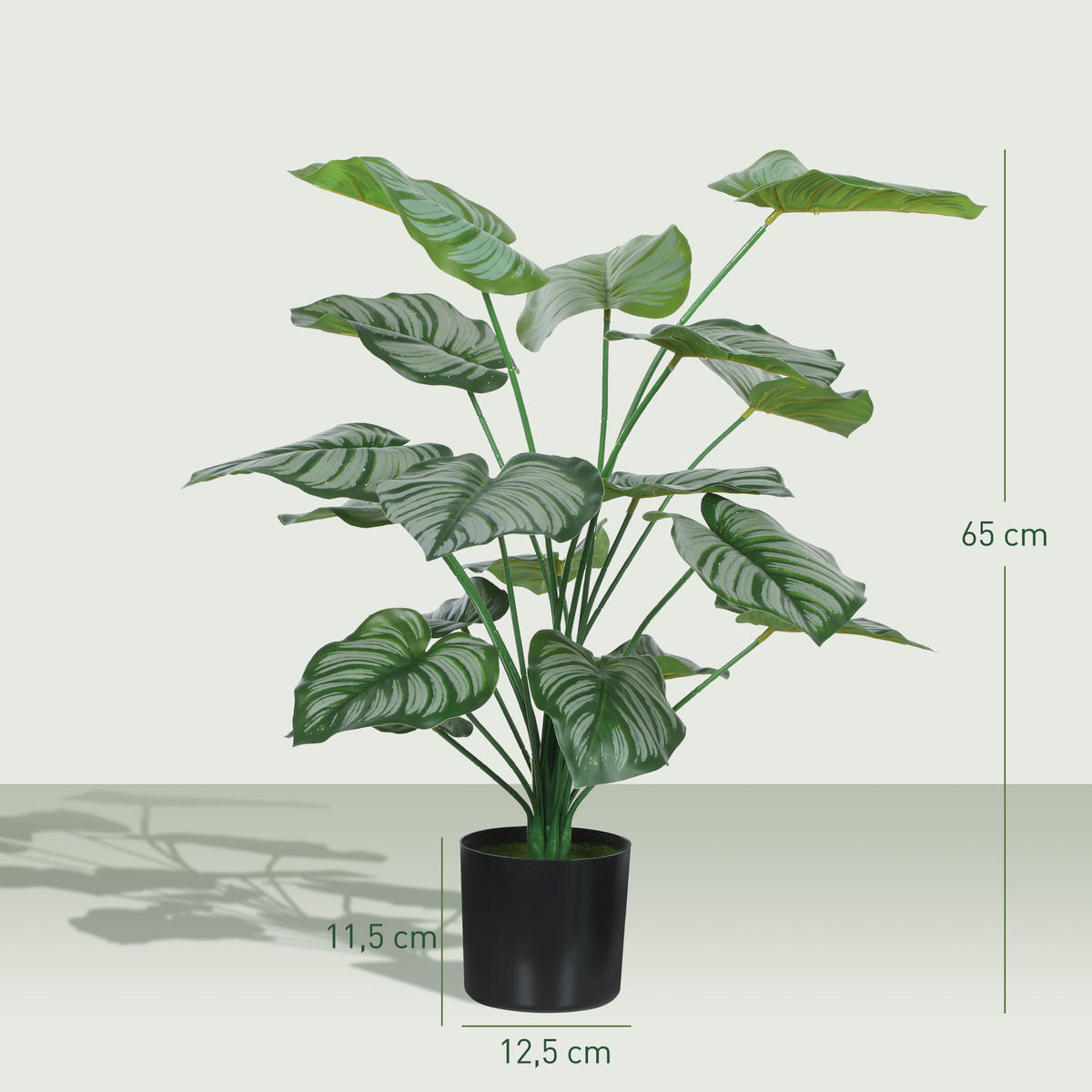 PFLANZENSET Grün realistisch mit Topf 65 cm (2er-Set) - Grün, Kunststoff (65cm) - PANGIVO
