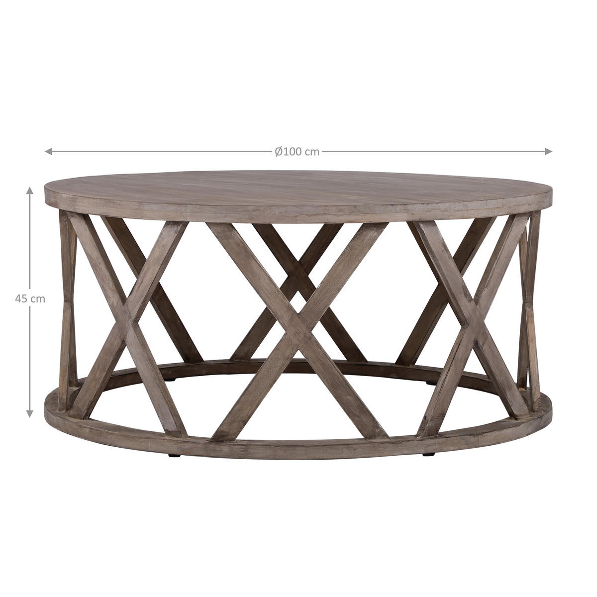 COUCHTISCH Ø100x45 cm rund Natur handgefertigt aus Mangoholz - Braun, Holz (100/45/100cm) - WOMO-DESIGN