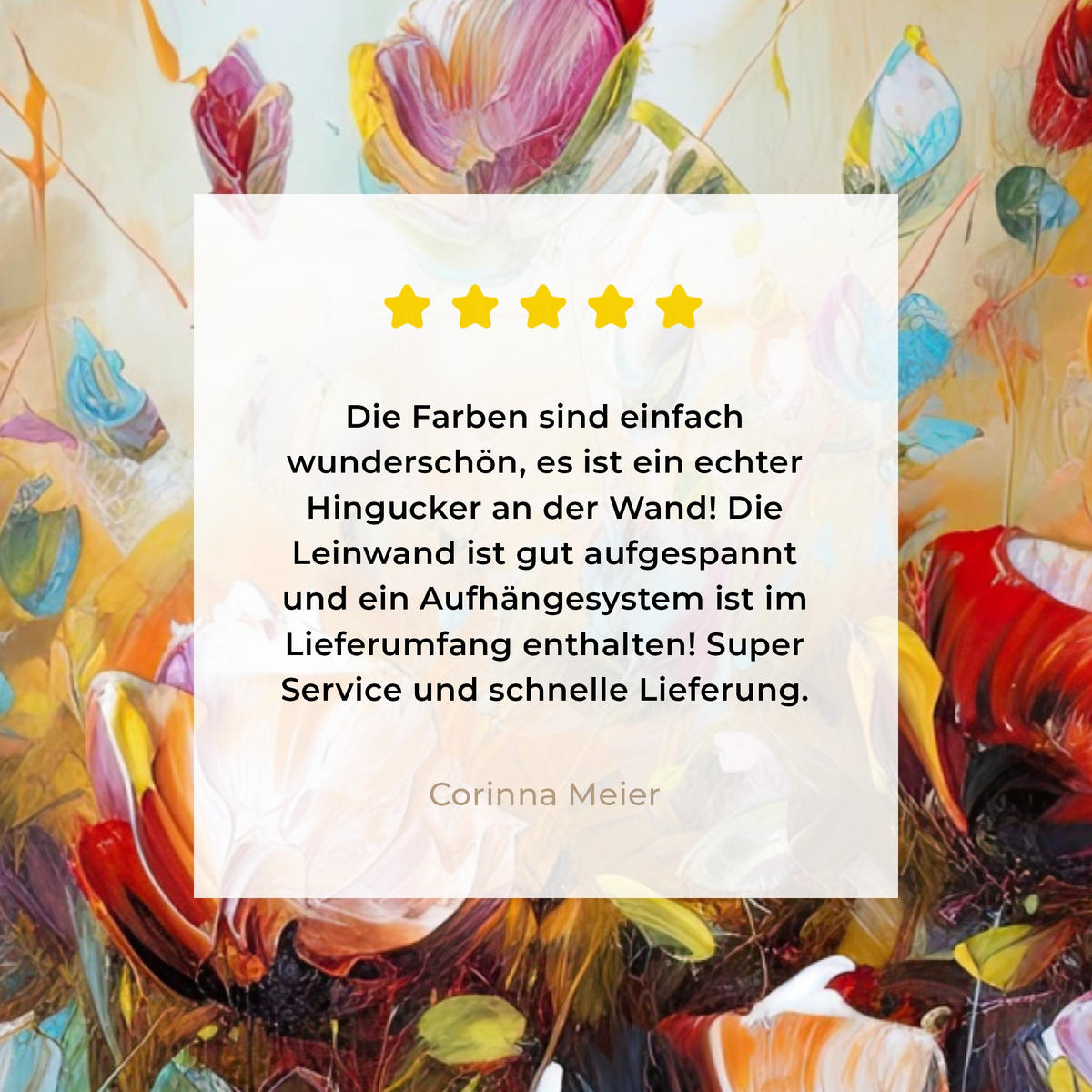 LEINWANDBILD Blumen - Kunst - Natur - Ölgemälde Wandbilder 80x60 cm - Multicolor, Textil (80/60cm) - MuchoWow