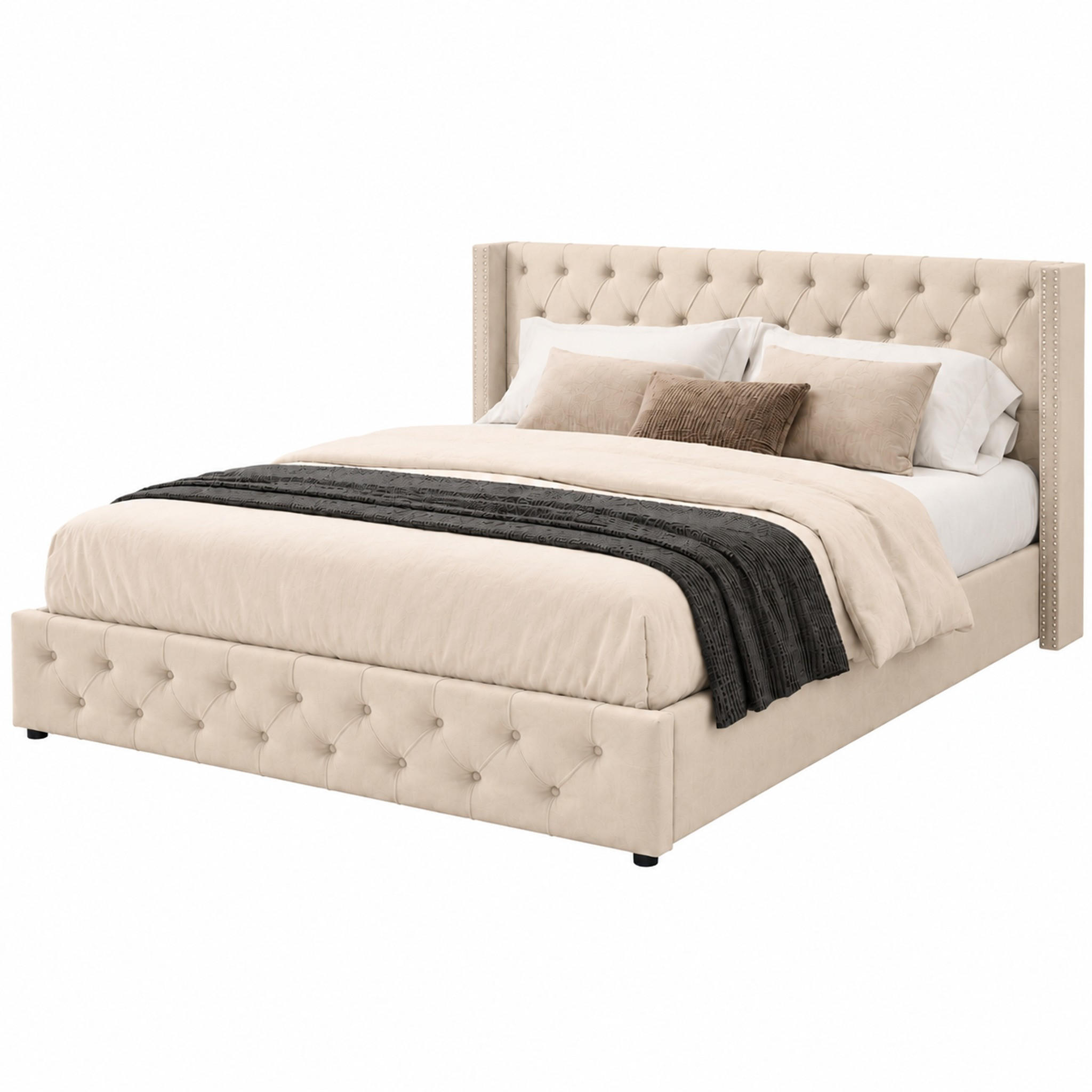 Beauniv Polsterbett Beige 180x200 cm
