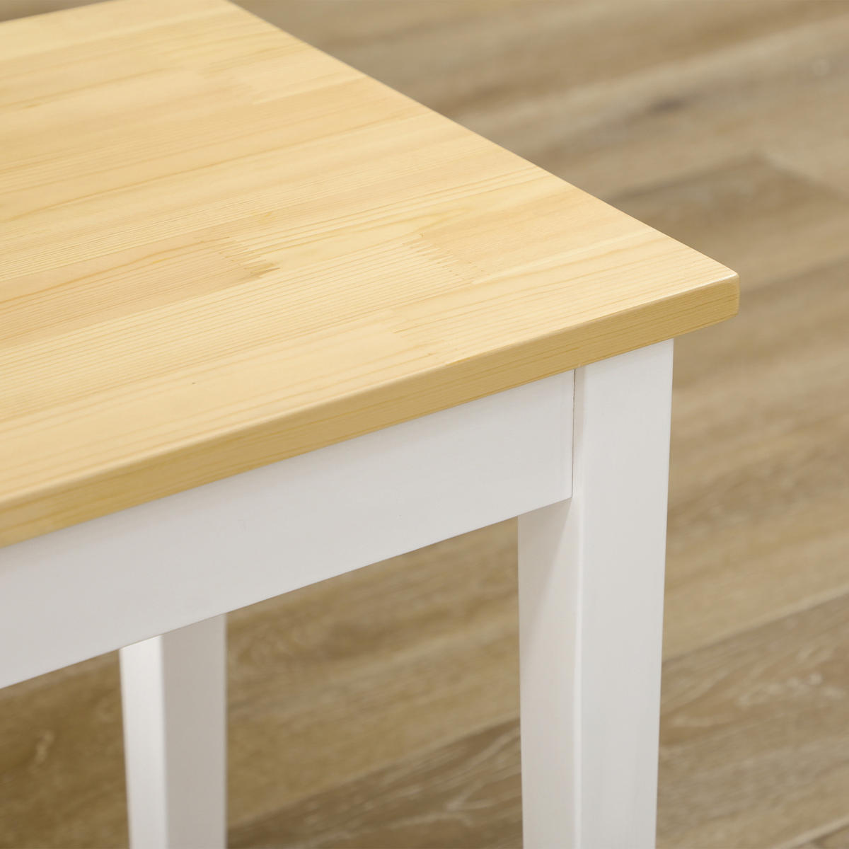 SITZBANK 2-Sitzer DE-13230 bicolor mit Naturholz Natur/Weiß - Weiß, Holz (102/45/36cm) - ComfortXL