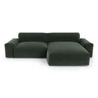 ECKSOFA RECHTS Rastergewebe mit weichem Griff Khakigrün 310cm - Olivgrün/Grün, Textil (310/174cm) - Sia Home