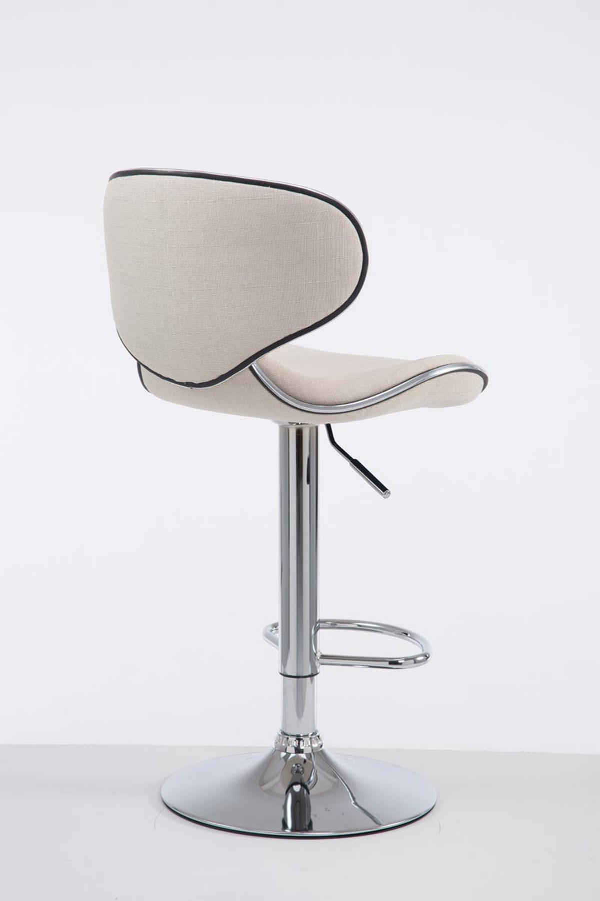 BARHOCKER Stoff creme - Chromfarben/Creme, Textil/Metall (46/88/49cm) - CLP