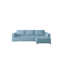 ECKSOFA Juna Mit Schlaffunktion - Blau, Holzwerkstoff/Textil (240/140cm) - Fun Möbel