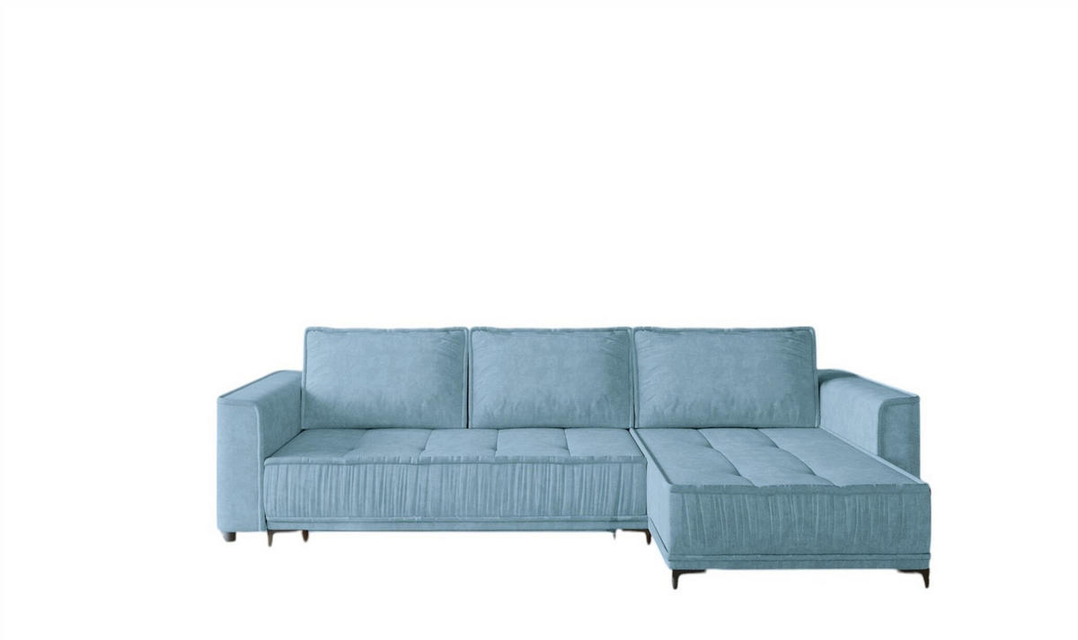ECKSOFA Juna Mit Schlaffunktion - Blau, Holzwerkstoff/Textil (240/140cm) - Fun Möbel