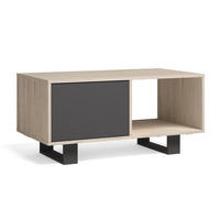 COUCHTISCH WIND, 2 Türen, grau, eiche, 92/50/45cm - Braun, Holzwerkstoff (92/50/45cm) - Skraut Home