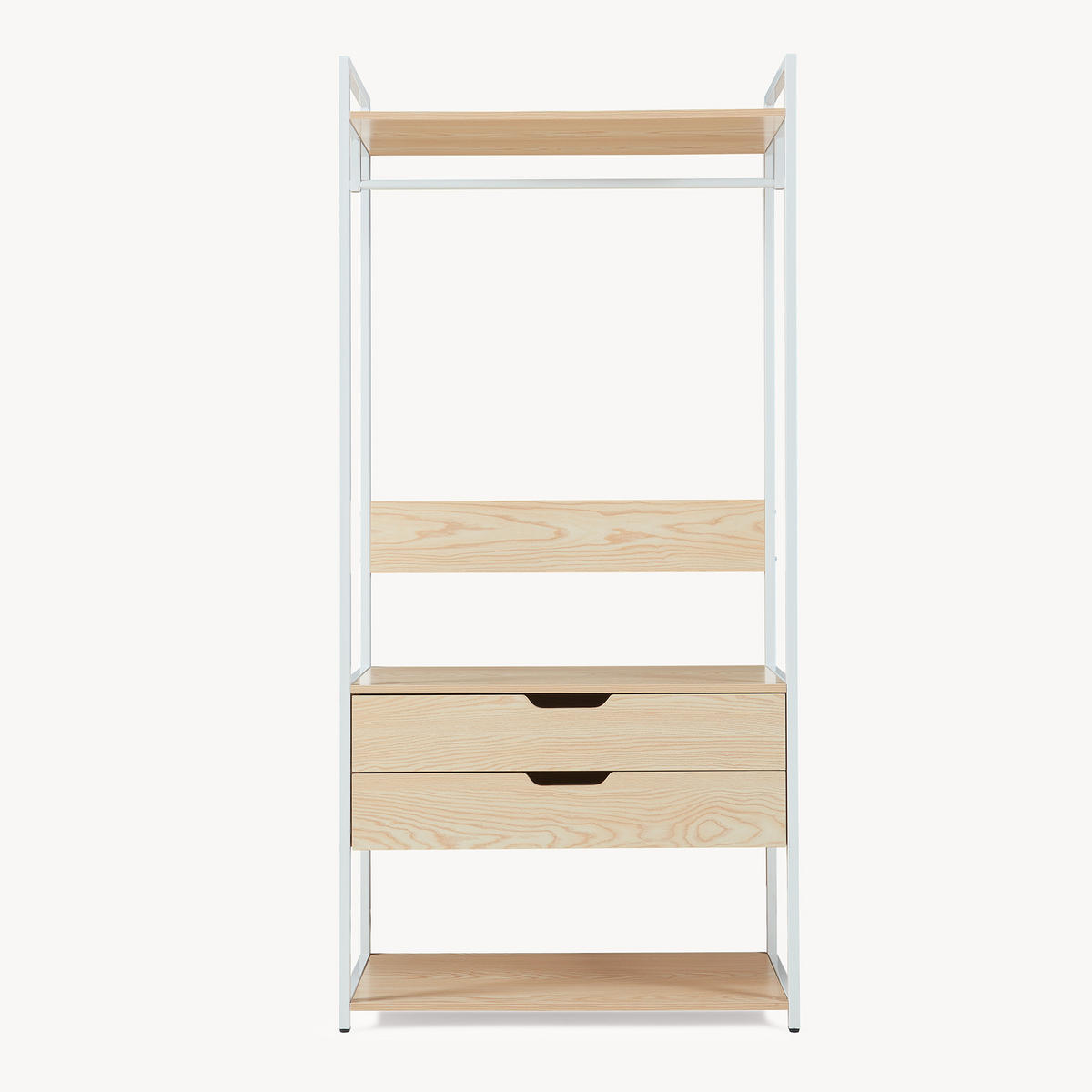 GARDEROBENSTÄNDER Larem - Eichefarben/Schwarz, Holzwerkstoff/Metall (84/180/40cm) - [en.casa]
