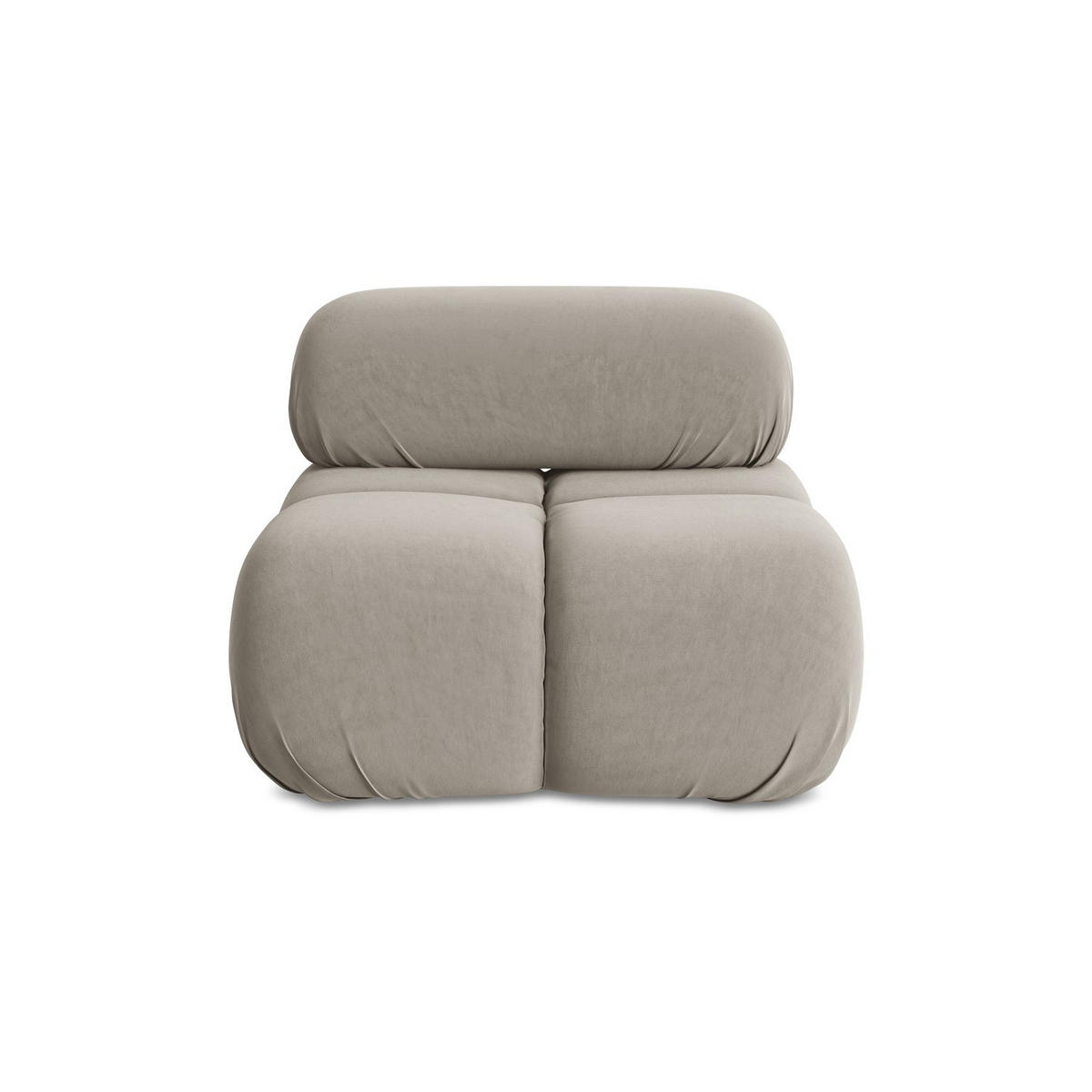 SESSEL Samt Stoff Grau - Taupe/Lila, Kunststoff/Textil (96/70/95cm) - LaMiaSofa