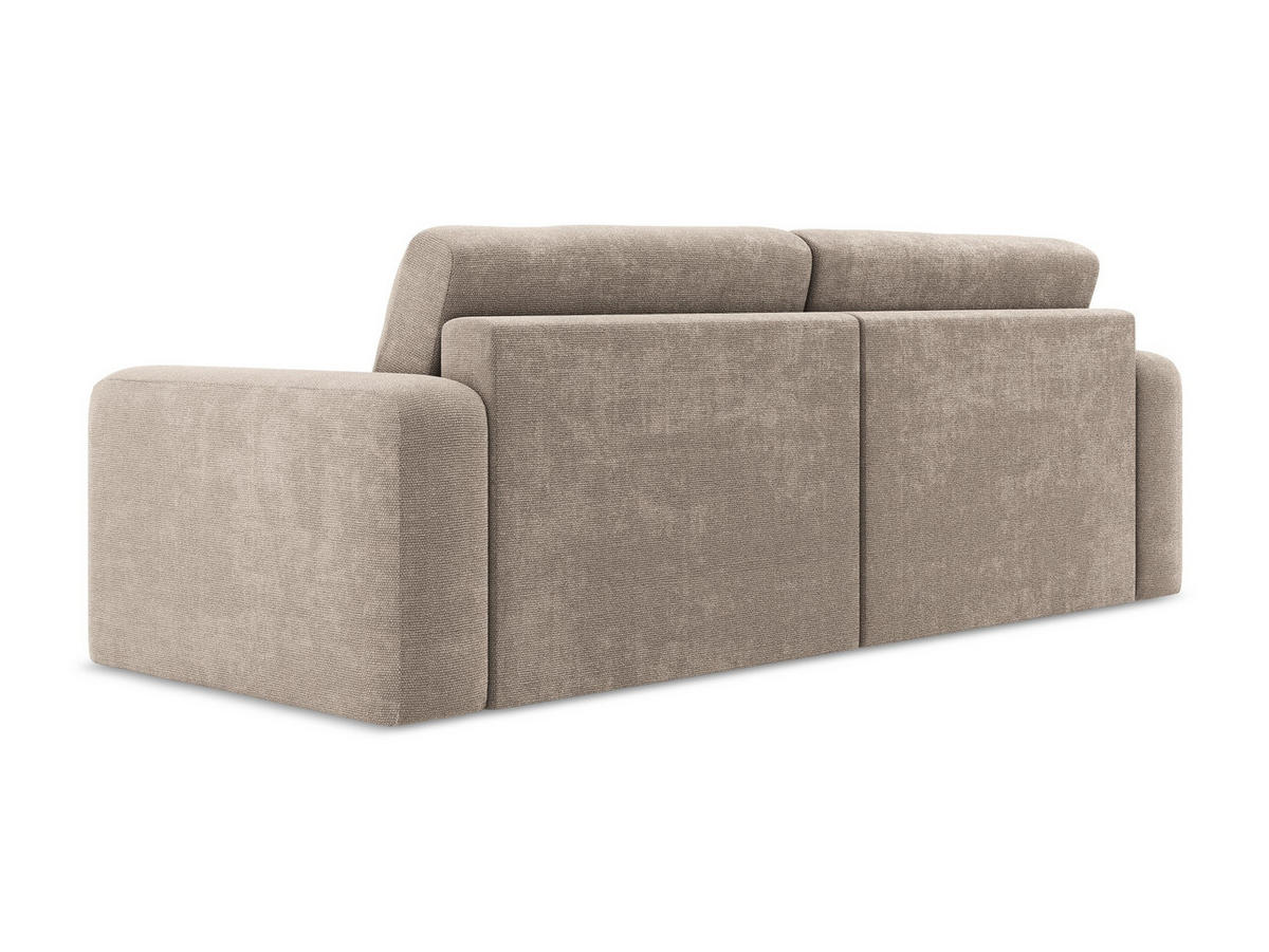 3-SITZER SOFA mit Schlaffunktion Chenille Stoff Beige - Beige/Schwarz, Kunststoff/Textil (244/79/102cm) - Makamii