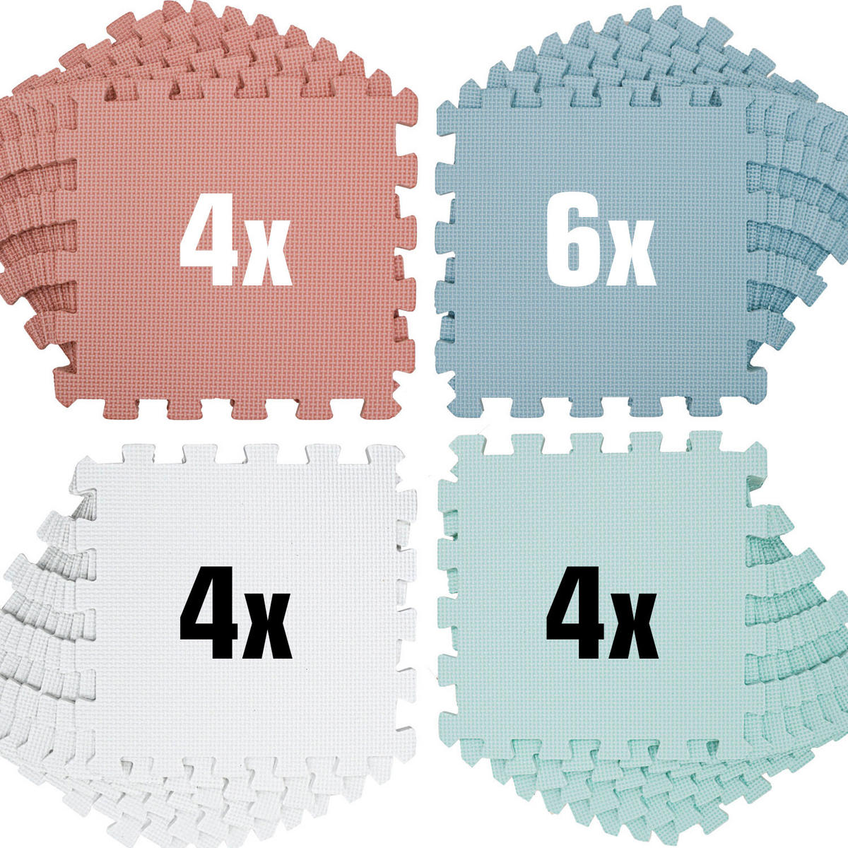 SPIELMATTE für Kinder - 18er Set - Puzzlematte - 30x30 cm - Krabbelmatte für Kinderzimmer - Multicolor, Kunststoff (30/30cm) - Littletom