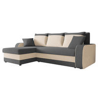 ECKSOFA Kris - Hellgrau/Schwarz, Holz/Kunststoff (238/147cm) - MIRJAN24