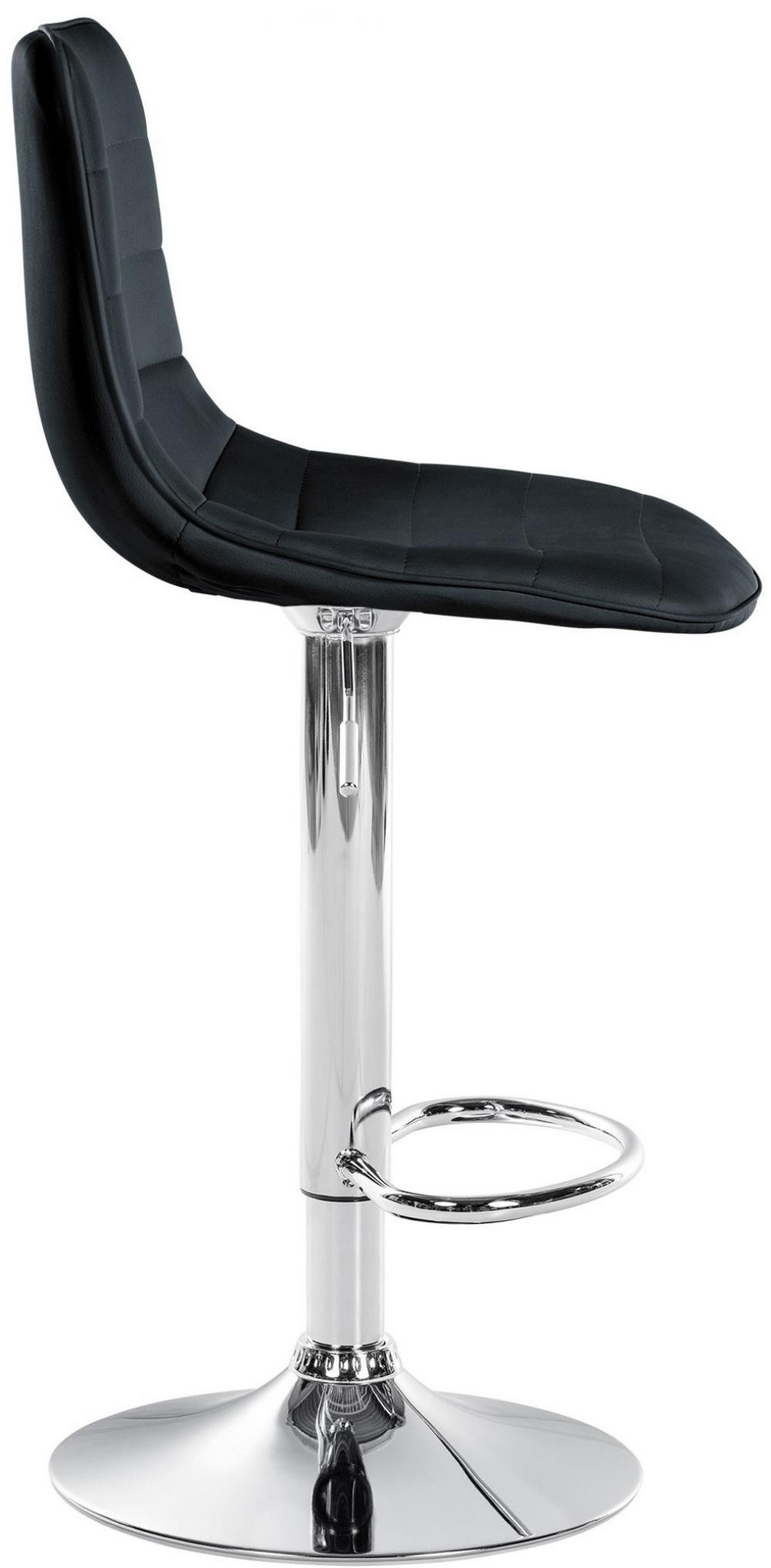 BARHOCKER 2er Set Lederlook schwarz - Schwarz, Textil/Metall (45/89/46cm) - CLP