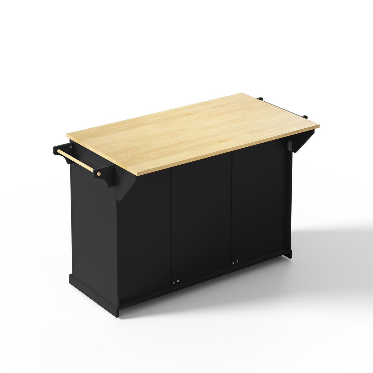 KÜCHENINSEL DE-41390 121/49-69/89 cm, klappbare Arbeitsplatte Schwarz - Schwarz, Holzwerkstoff (121/89/69cm) - ComfortXL