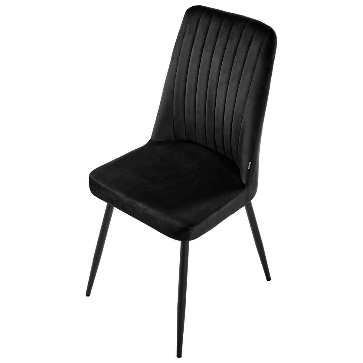 ÉTKEZŐSZÉK 4 darabos Szett Fekete Kirby - fekete, textil (47/91/49cm) - Beliani