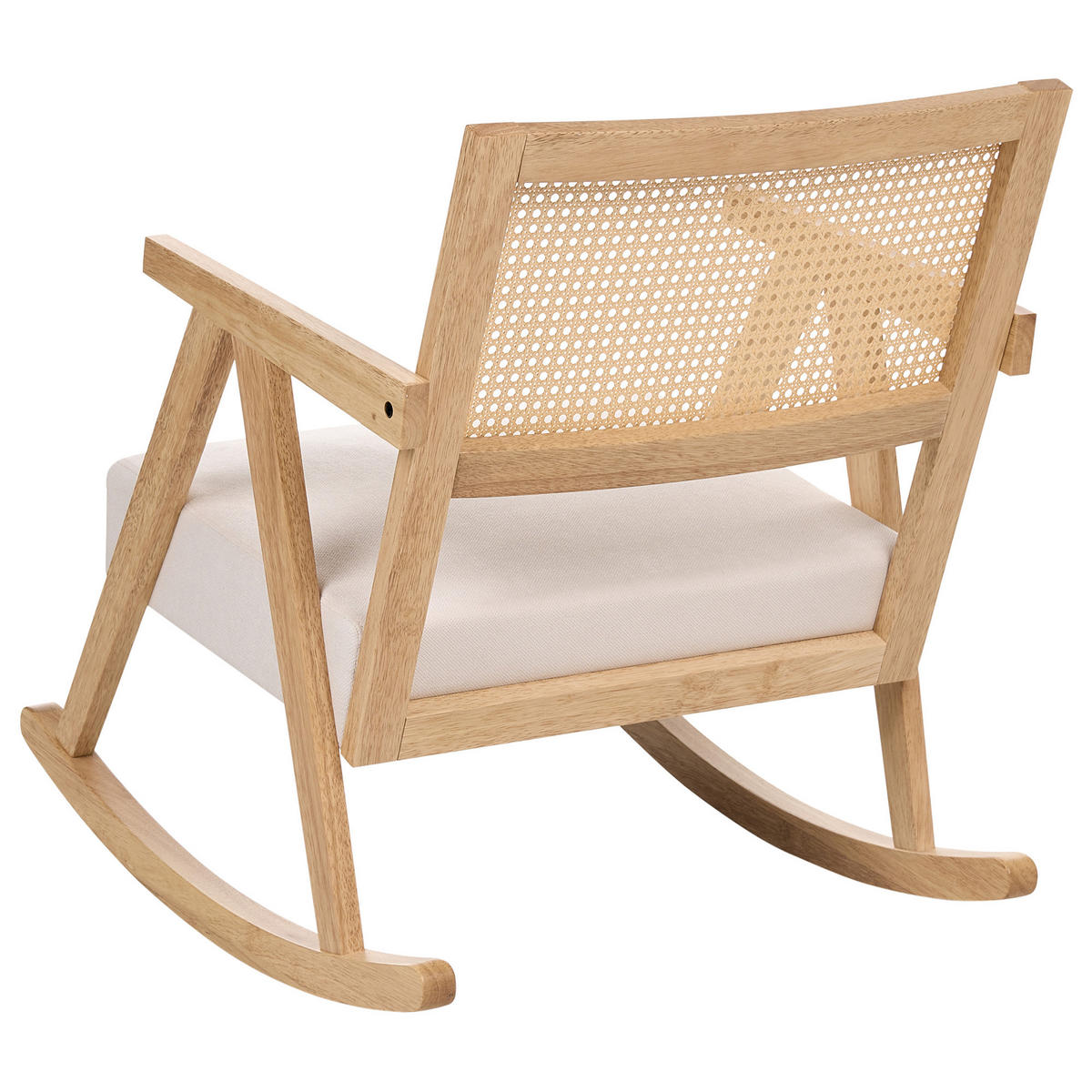 HOUPACÍ KŘESLO Dřevo Světle hnědé/Světle béžové Rya - hnědá/béžová, textil (65/79/78cm) - Beliani