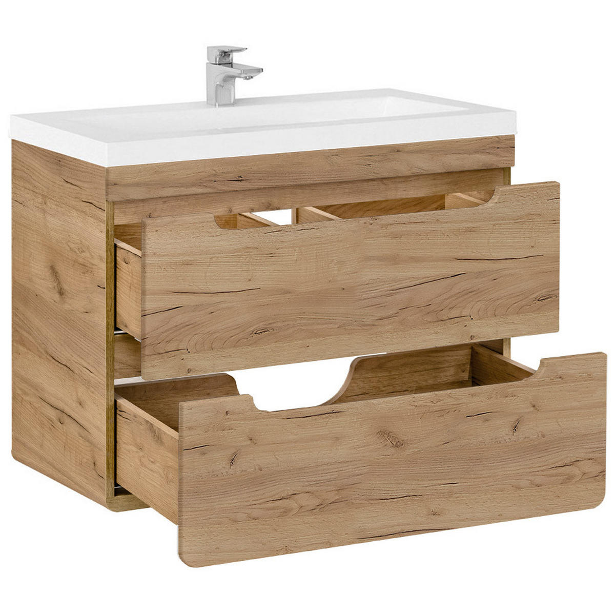 BADMÖBEL-SET 4-TLG. Luton-56 - Braun, Holzwerkstoff (130/200/46cm) - Lomado