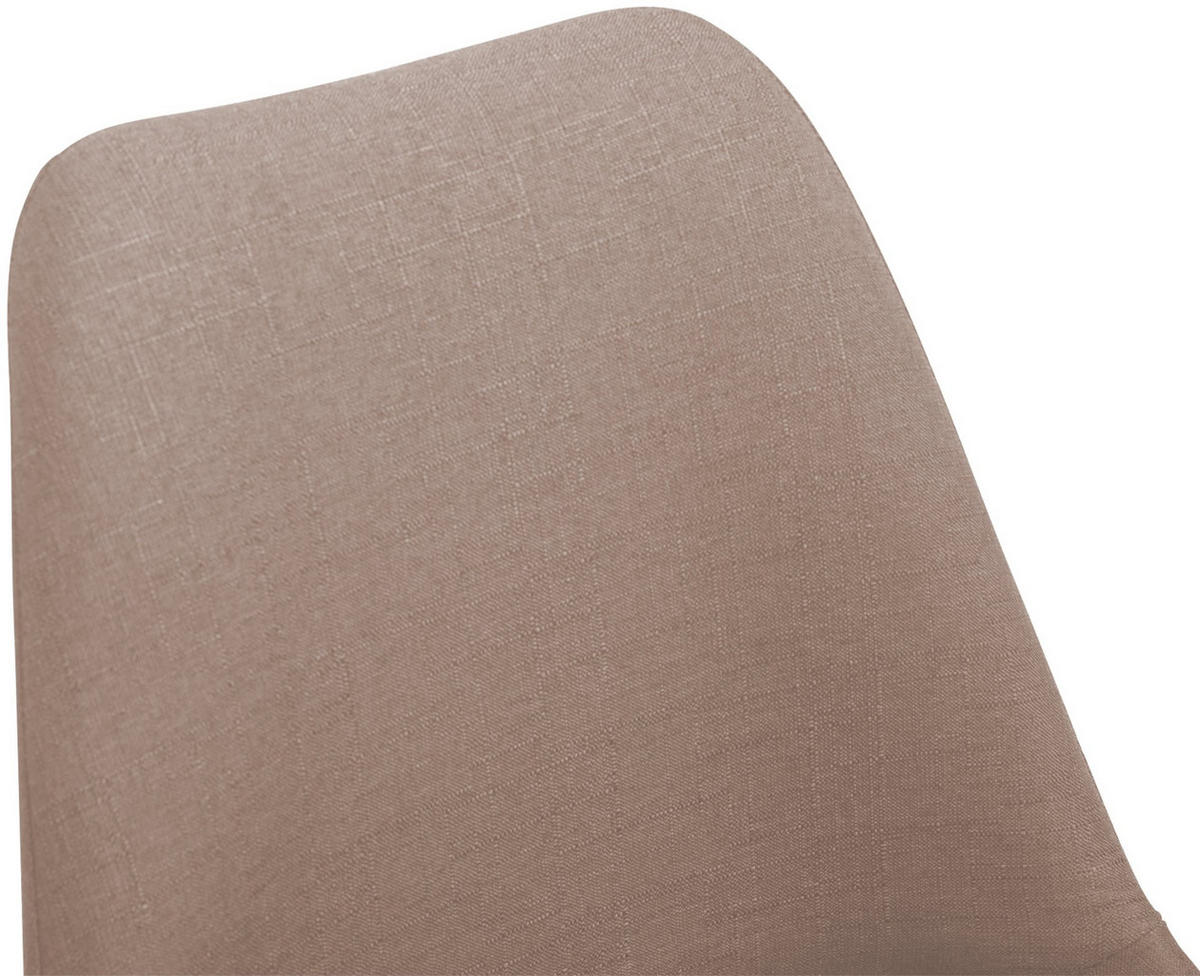 DREHSTUHL Stoff taupe - Taupe/Weiß, Textil/Metall (48/76/57cm) - CLP