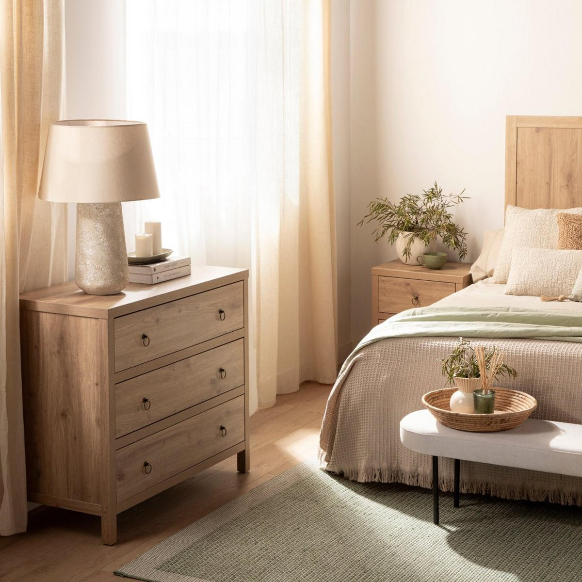 KOMMODE MIT SCHUBLADEN Livorno Natürlich 100 cm x 85 cm - Naturfarben, Holzwerkstoff (100/85/45cm) - Klast Home