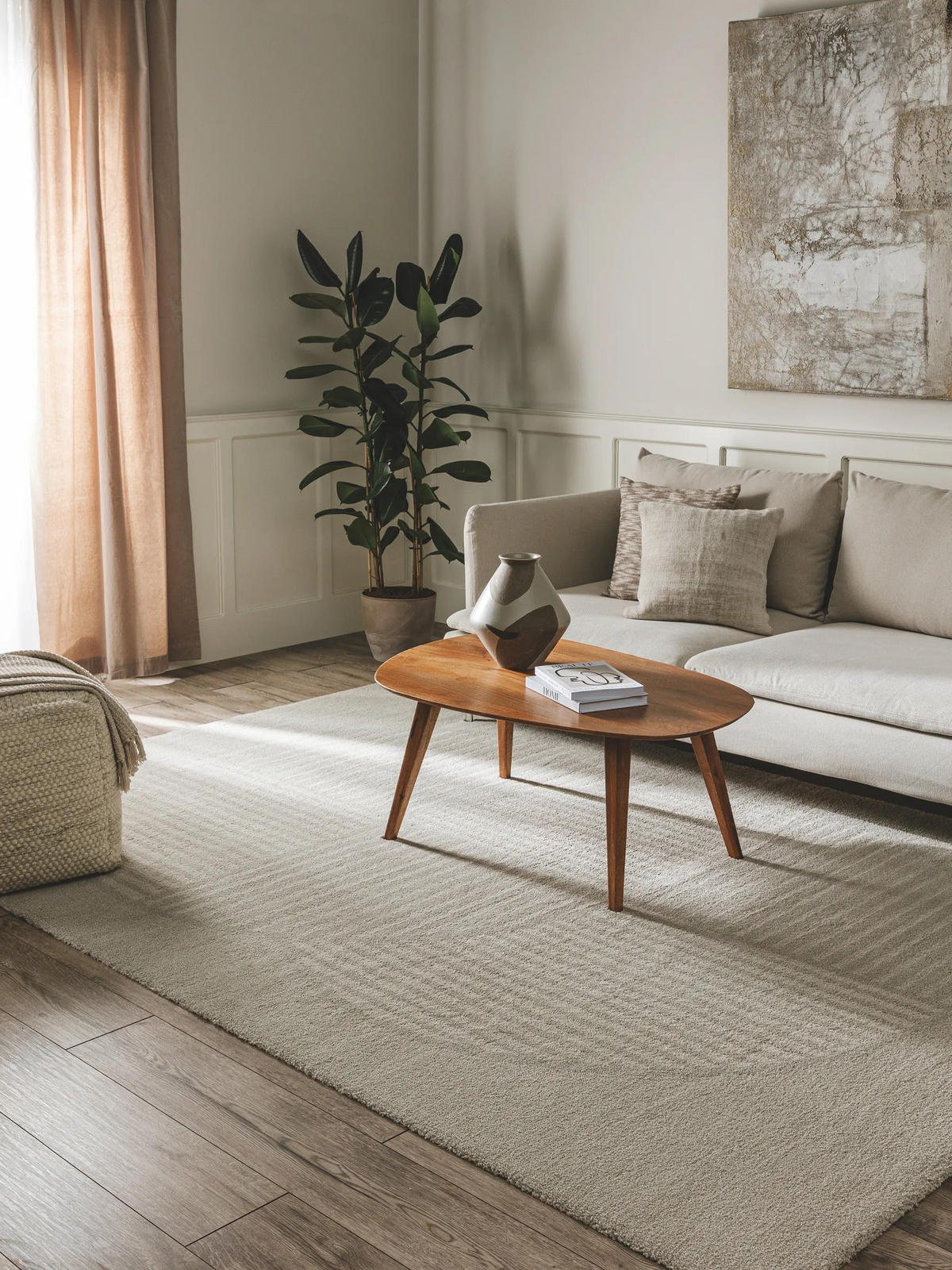 TEPPICH Tacoma Hellgrau 120x170 cm - Hellgrau, Textil (120/170cm) - benuta Nest