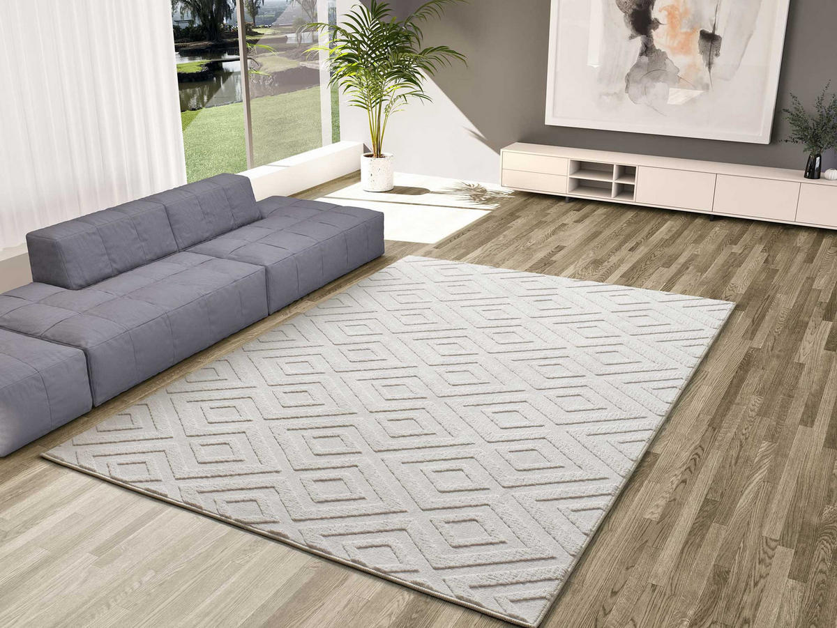 WEBTEPPICH waschbar Creme Estilo 160/230 cm - Creme, Textil (160/230cm) - Atticgo