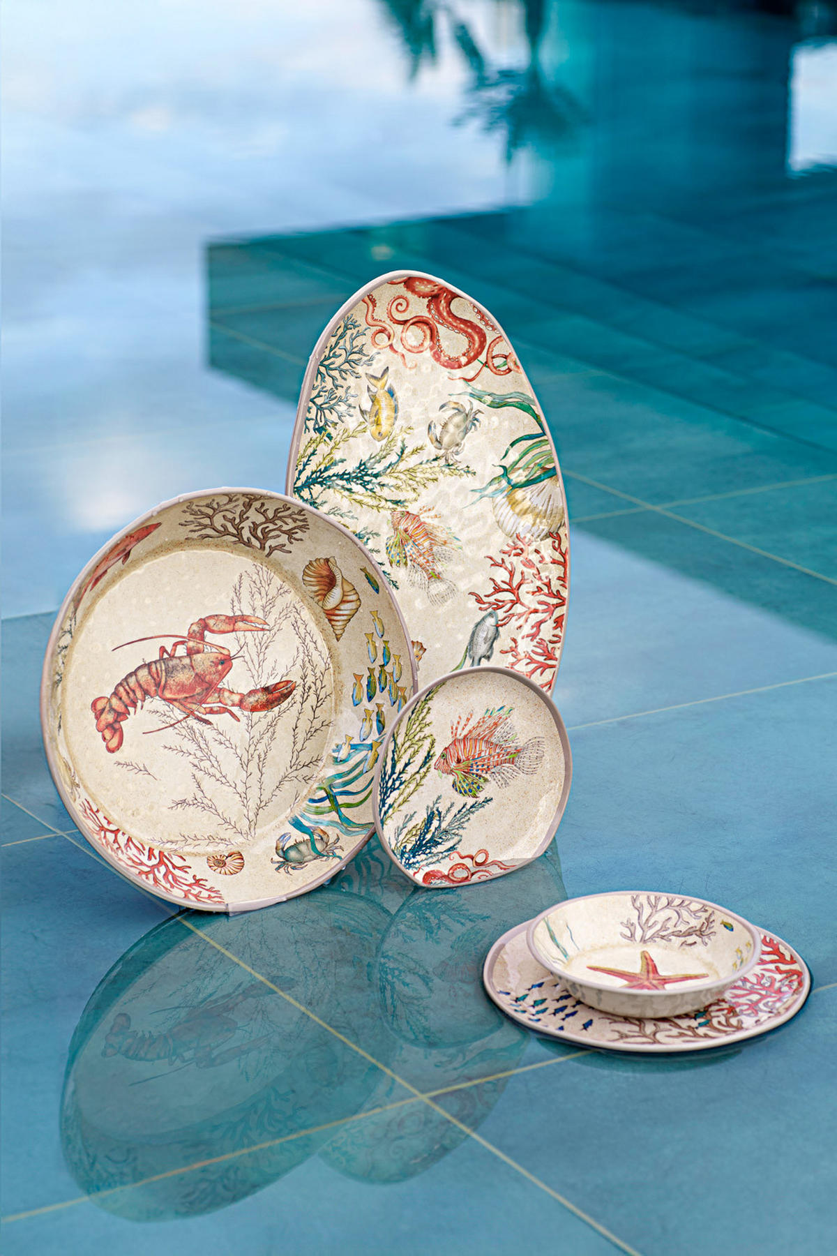 TELLER tief / Suppenteller Ø 19,5 cm Sea Life Set mit 2 Stück - Multicolor, Kunststoff (19.5cm) - Rose & Tulipani