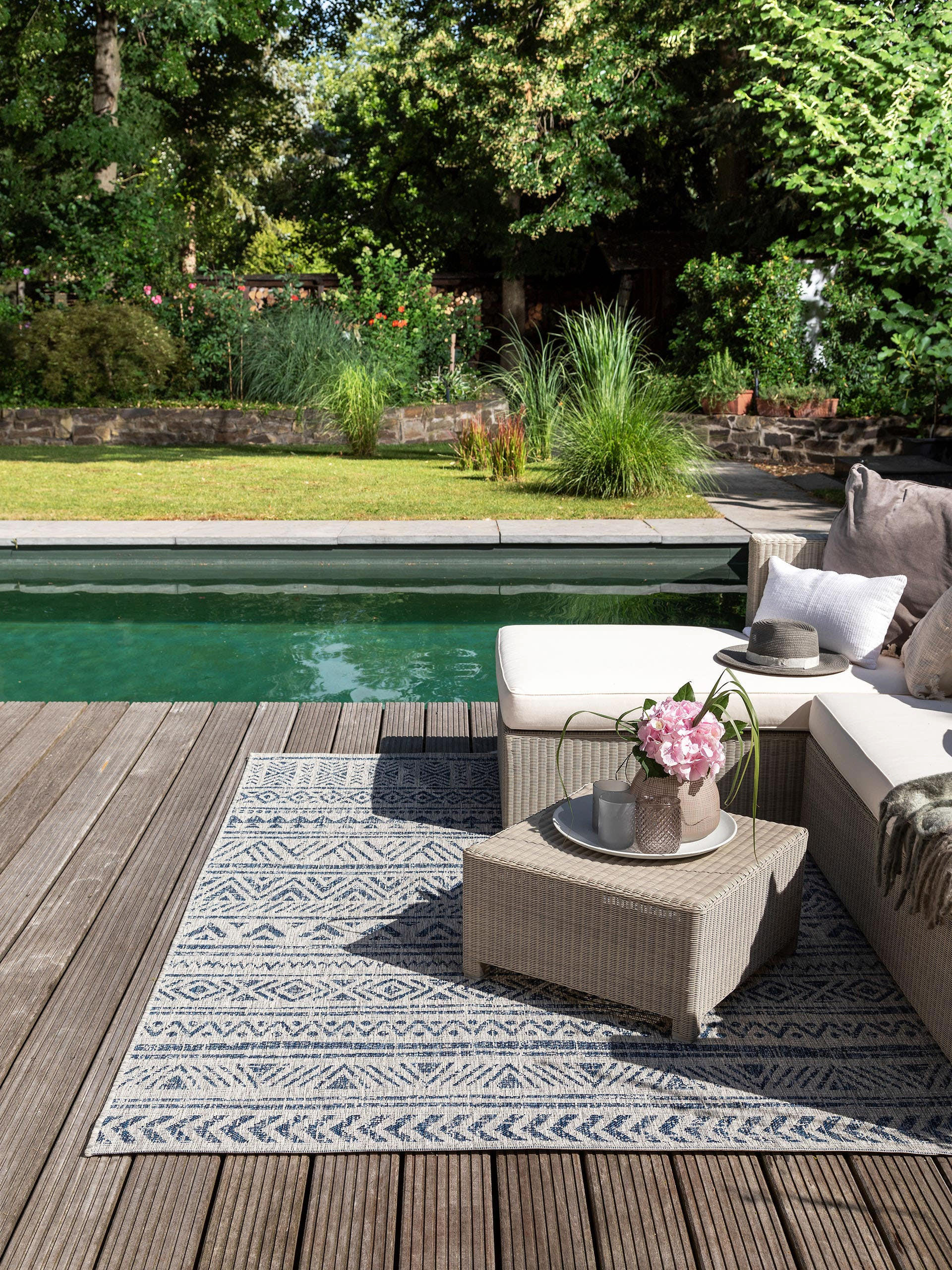 OUTDOORTEPPICH Cleo Blau 140x200 cm - Blau, Textil (140/200cm) - benuta Nest