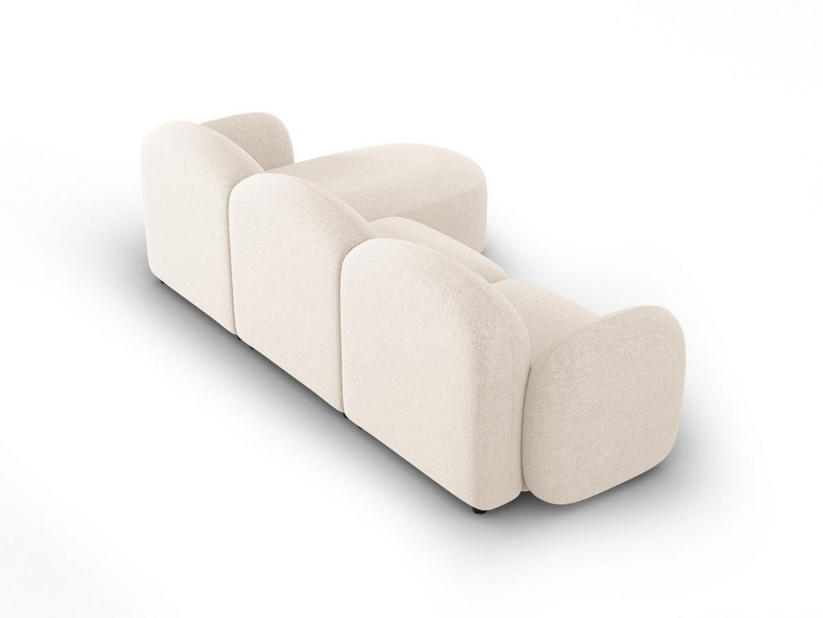 ECKSOFA links Blair aus Chenille-Stoff beige clair melange 4 Sitzplätze - Beige, Textil (155/272cm) - Micadoni