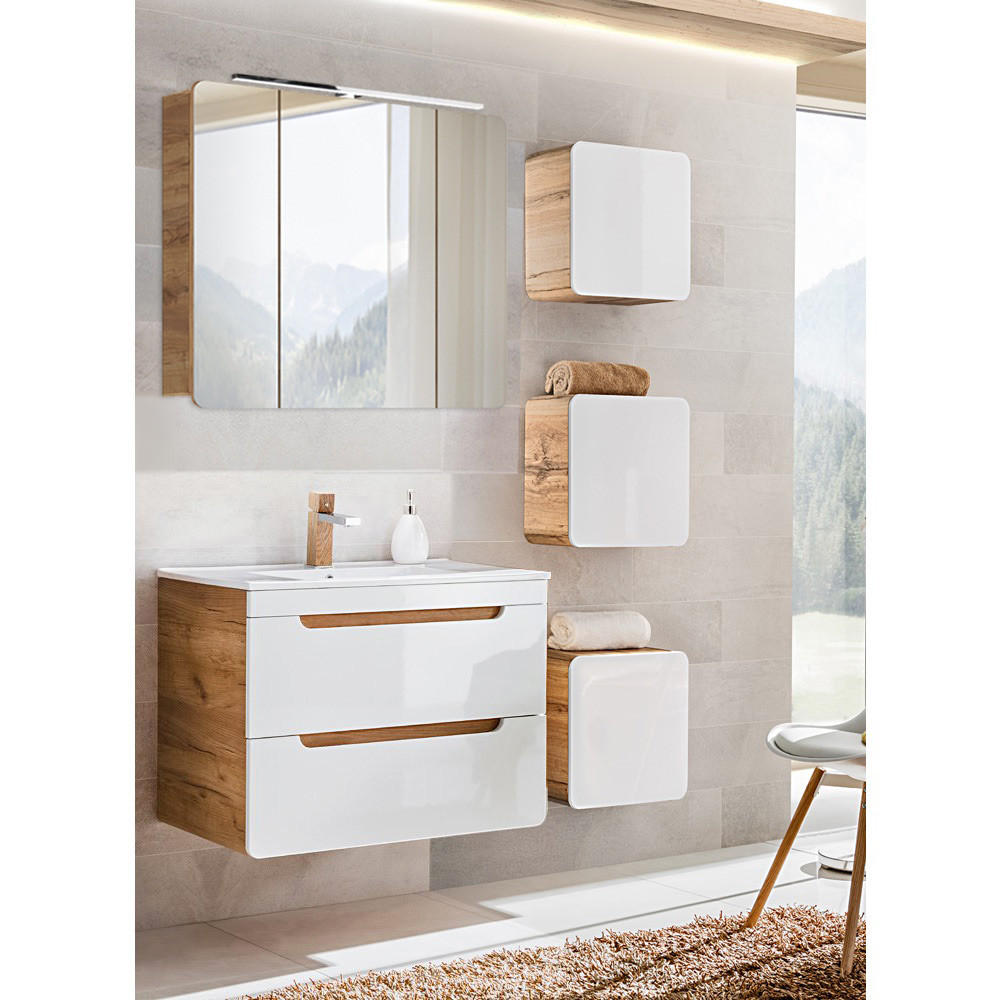 Lomado Badmöbel-Set Weiß 130x200x46 cm