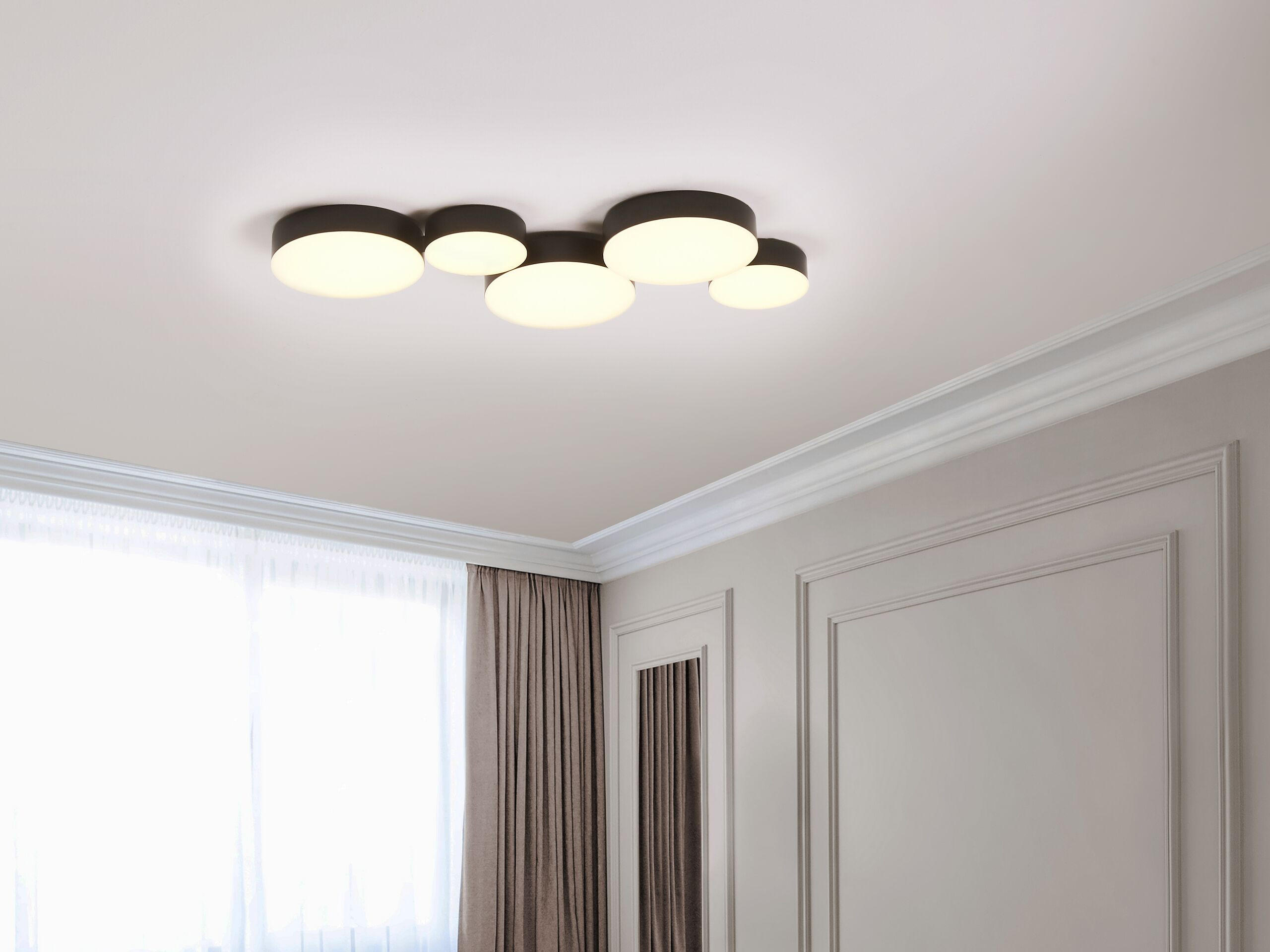 DECKENLEUCHTE Luga 20/54/3 cm - Schwarz, Metall (20/54/3cm) - Beliani