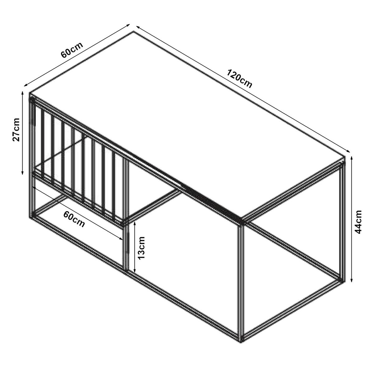 KONFERENČNÍ STOLEK Raukurg 120/60/44 cm - bílá/zlatá, kov/kompozitní dřevo (60/120/44cm) - [en.casa]