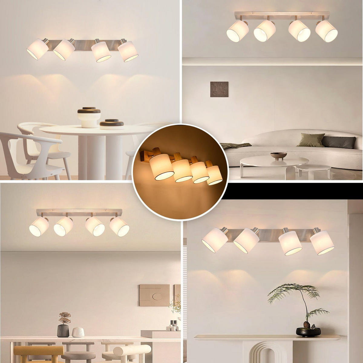 DECKENSTRAHLER 16/13/67.5cm Sand Nickel Farbe 1 Flamme - Silberfarben, Metall (16/13/67.5cm) - ZMH