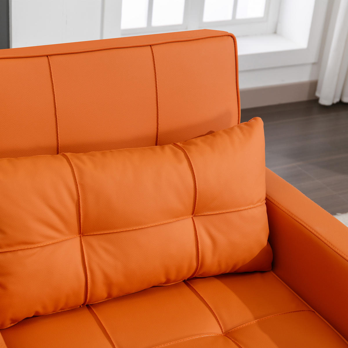 RELAXSESSEL 87/74/84 cm Orange mit Getränkehaltern und USB Anschluss - Orange, Textil (74/84/87cm) - Oxeza