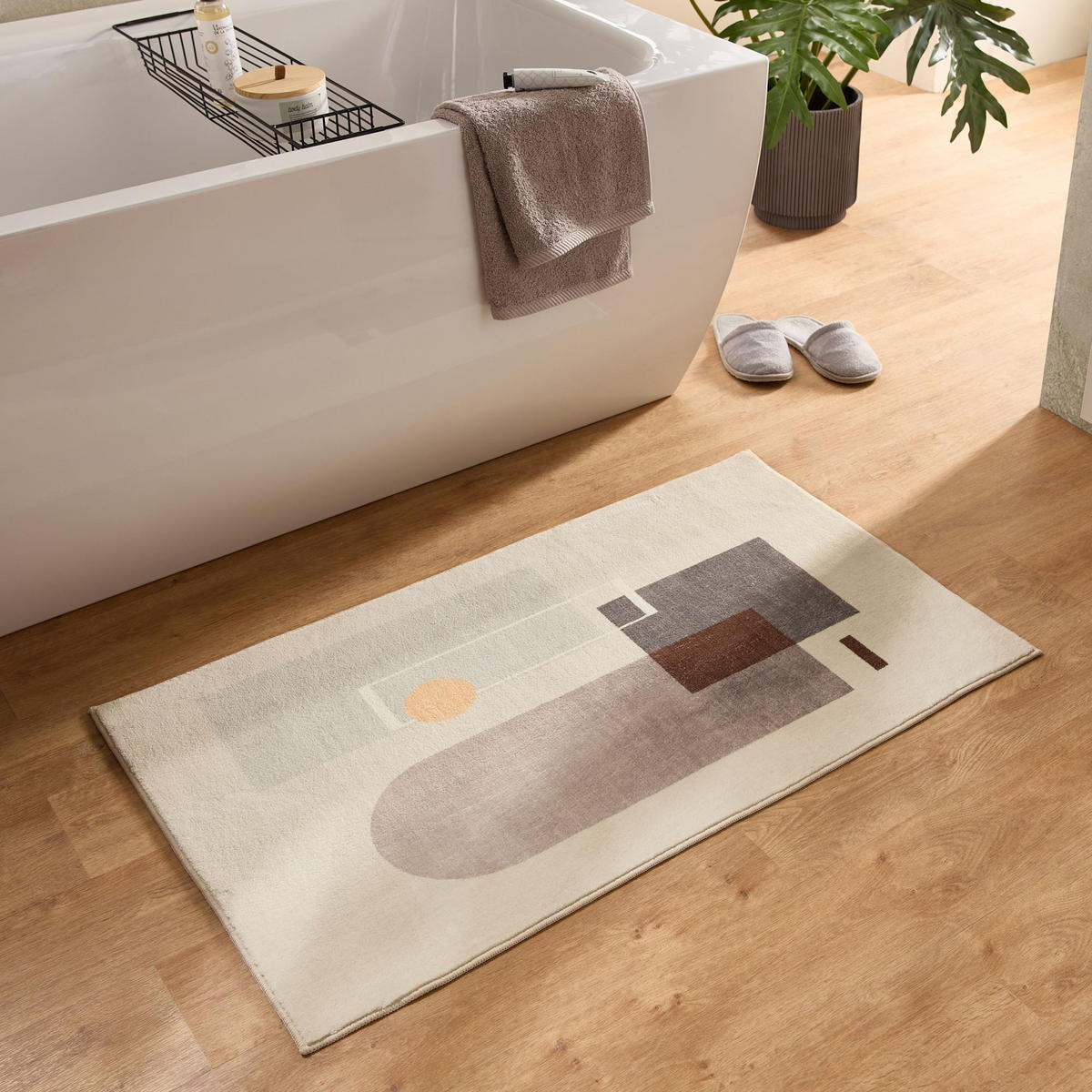 BADTEPPICH Ariella Grau 70x120 cm - Grau, Textil (70/120cm) - Gino Falcone