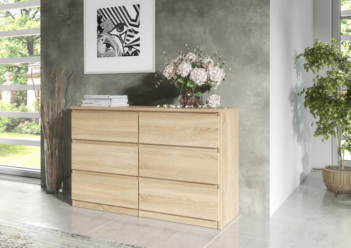 KOMMODE 120 Sonoma oak 120x78,5x39 cm - Sonoma Eiche, Holzwerkstoff (120/78.5/39cm) - Mobelsta