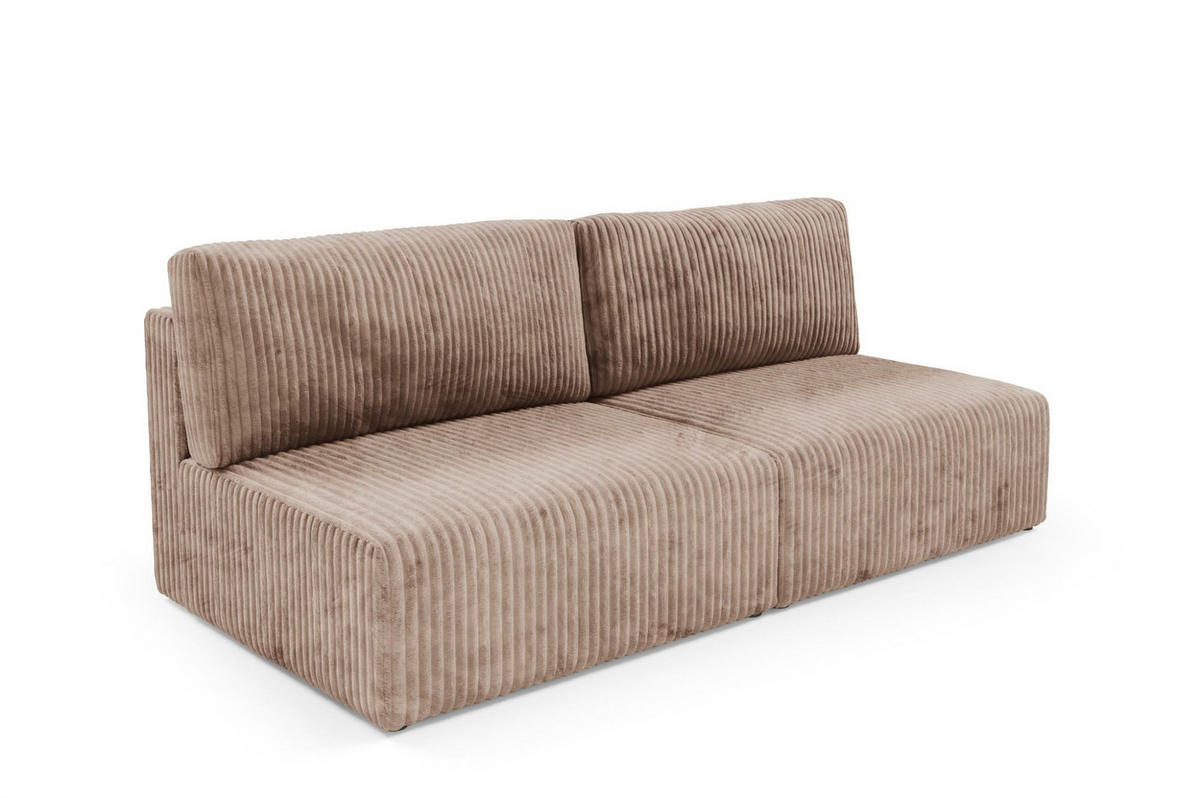 SCHLAFSOFA Natalia Xs - Beige, Holzwerkstoff/Textil (216/85/105cm) - Fun Möbel